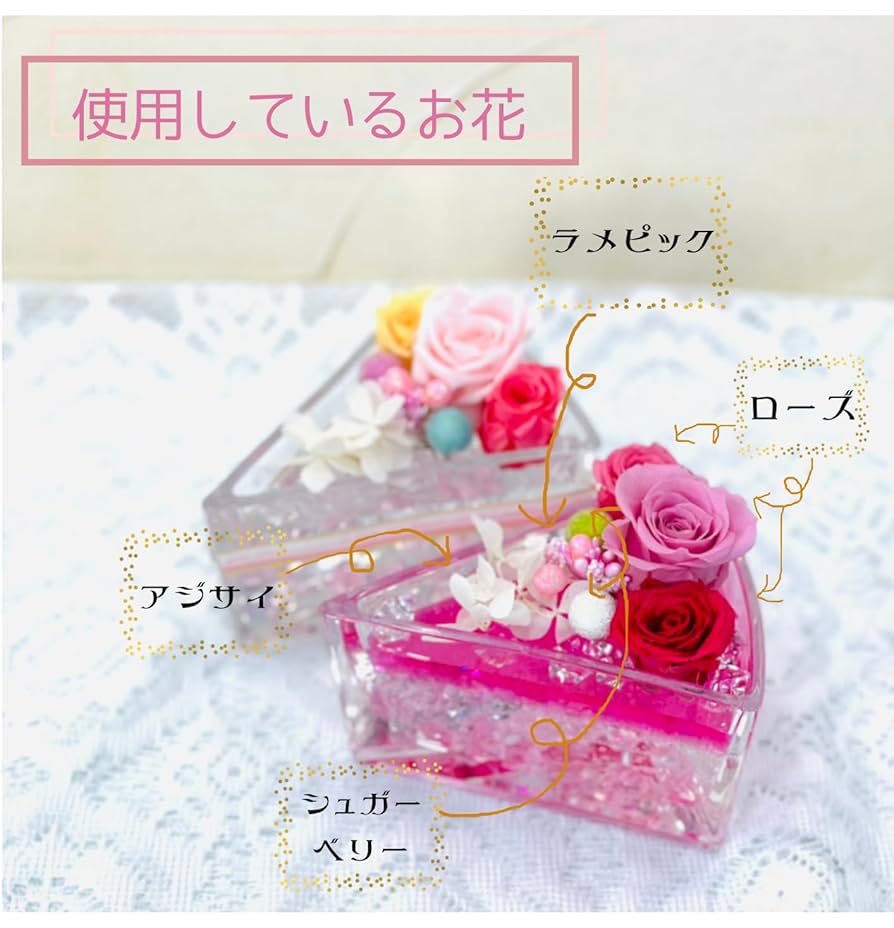 ＊*..jewel rose..＊°..華やかアレンジ　プリザーブドフラワー ジョアンナ ピンク プリザーブドフラワーのボックスフラワー（L
